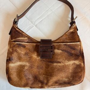 Vintage Fendi ponyhair calfskin shoulder bag